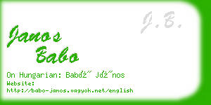 janos babo business card